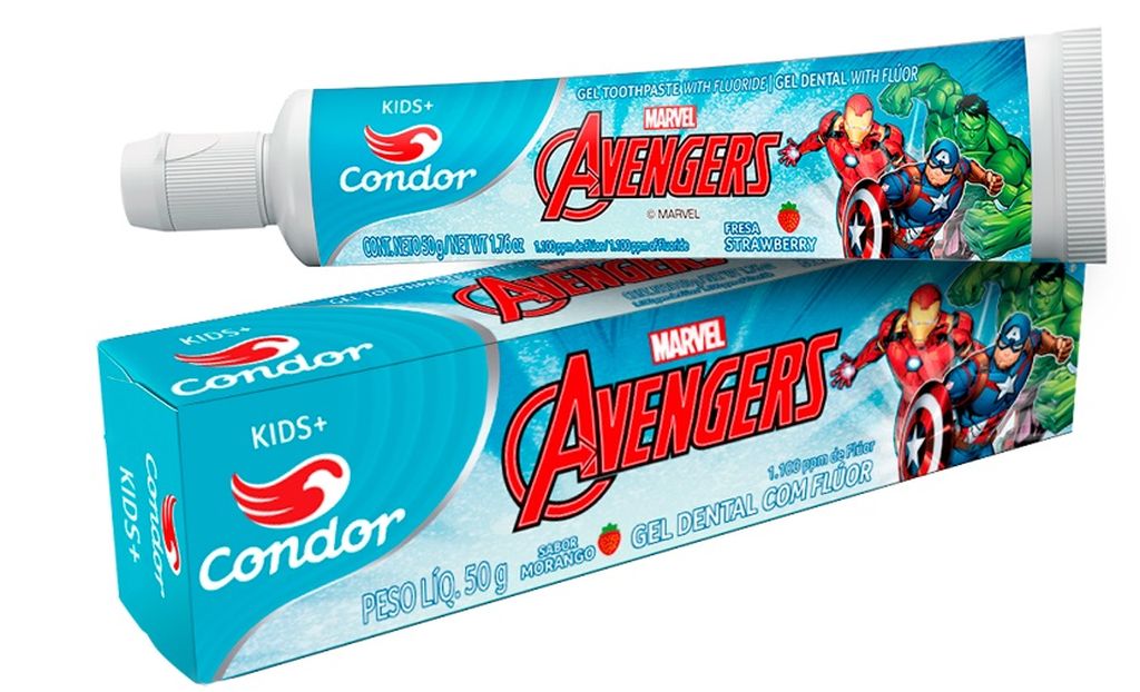 Condor amplia linha de higiene bucal infantil com o Gel Dental Avengers