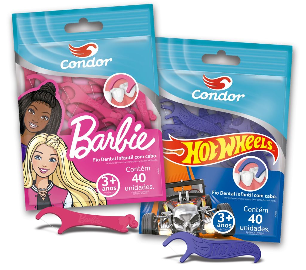 Condor lança Floss Picks da Barbie e Hot Wheels